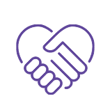 illustration icon holding hands heart shape